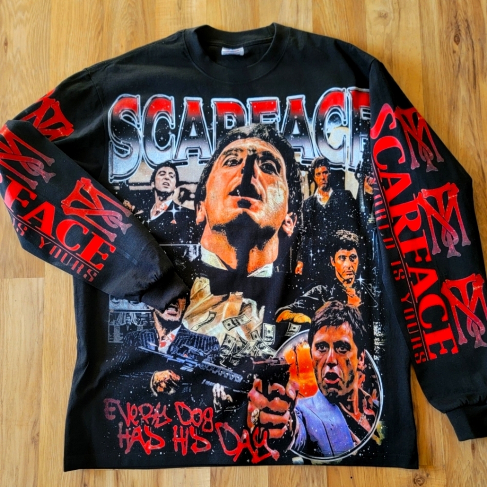 Scareface longsleeve t shirt on shaka heavy